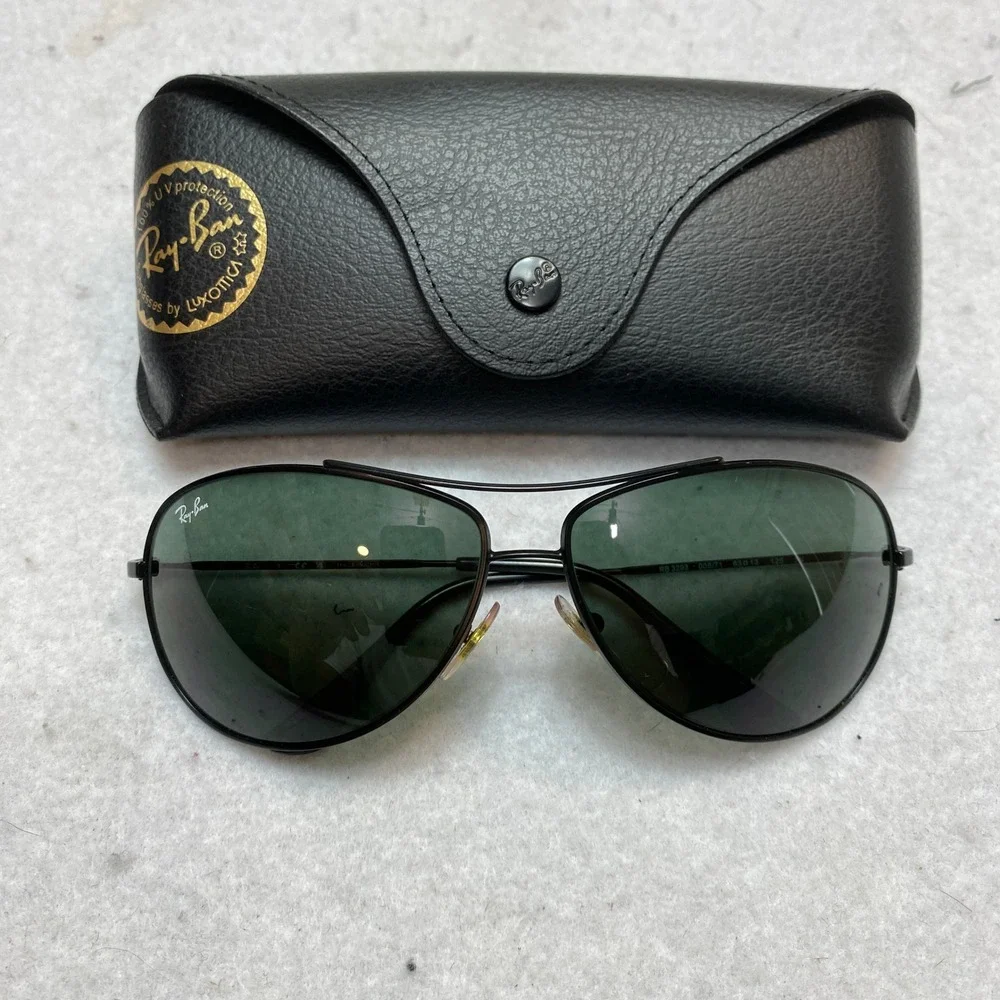Ray-Ban RB 3293 006/71 Sunglasses Mens Black Aviator Metal Frame 63-13-125